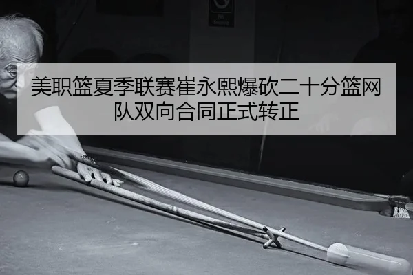 美职篮夏季联赛崔永熙爆砍二十分篮网队双向合同正式转正